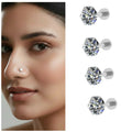 AD Nosepin Stud Combo Pack – Flat Back Comfortable Piercing for Women