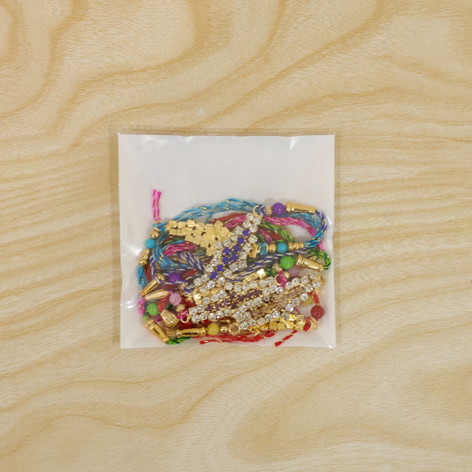 Leaf Shaped Stone Rakhi for Raksha Bandhan Gifting (Pack of 6)
