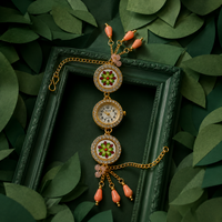 Floral Designer Bracelet Watch for Women | Gold Tone Fashion Jewellery Wrist Watch