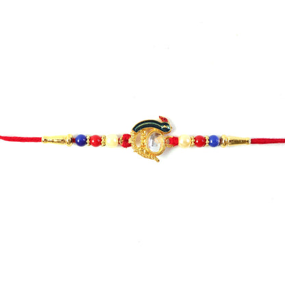 Elegant Stone Studs Rakhi Traditional Beaded Brother Gift (10pcs)