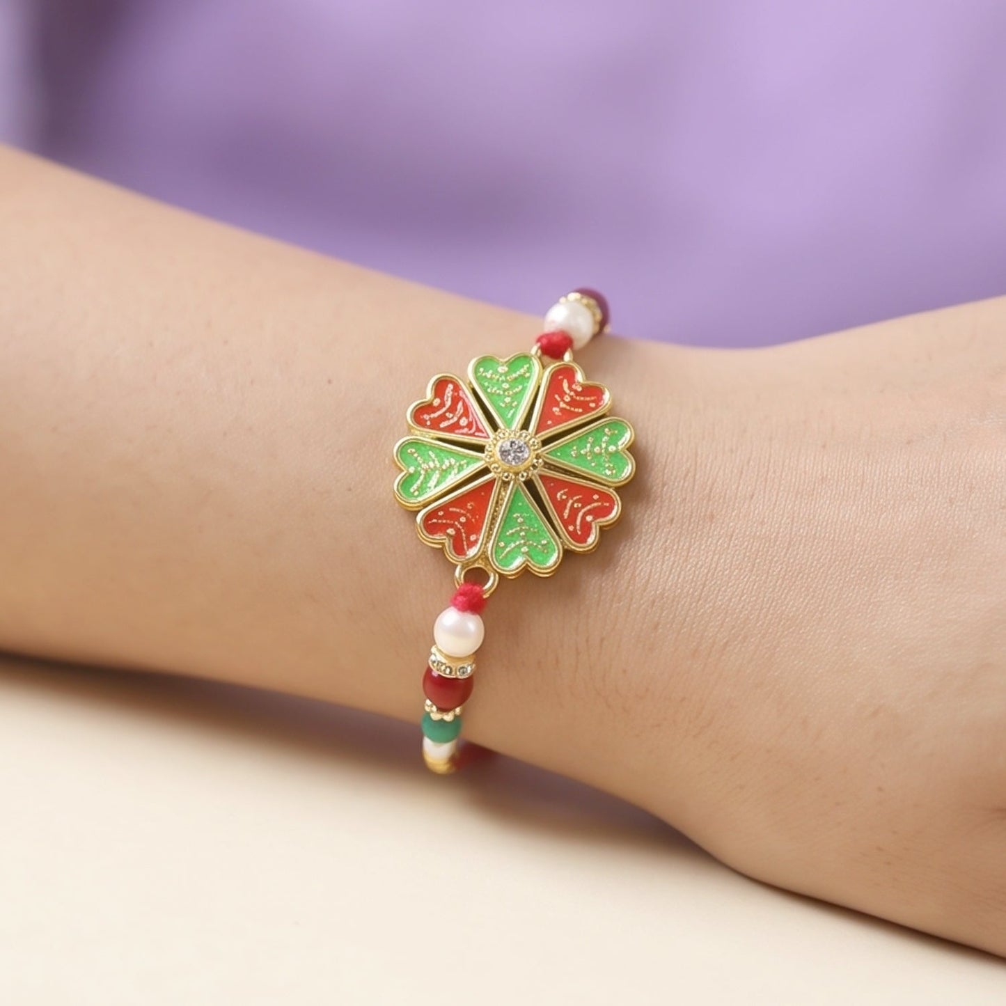 Traditional Rakhi Meenakari Floral Designer Raksha Bandhan (10pcs)