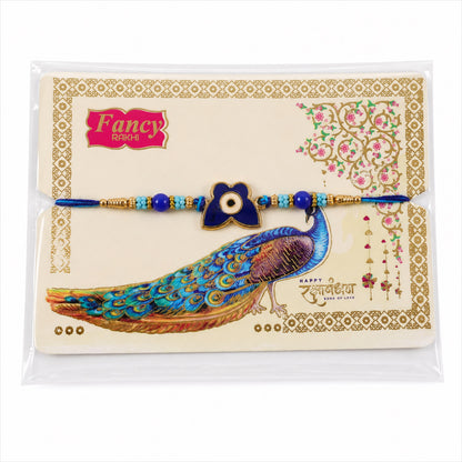 Stylish Butterfly Nazar Evil Eye Enamel Bead Rakhi