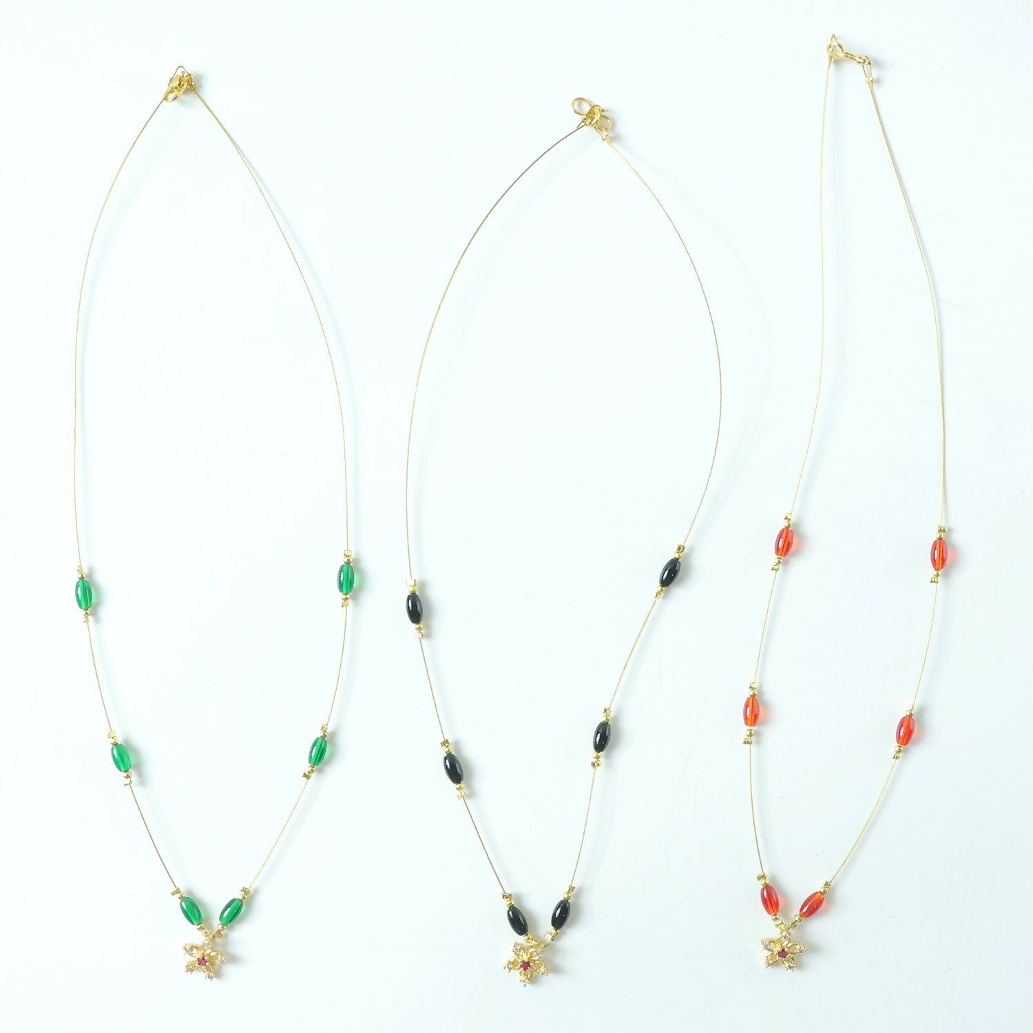 Elegant Multicolor Bead Necklace with Star Flower Pendant