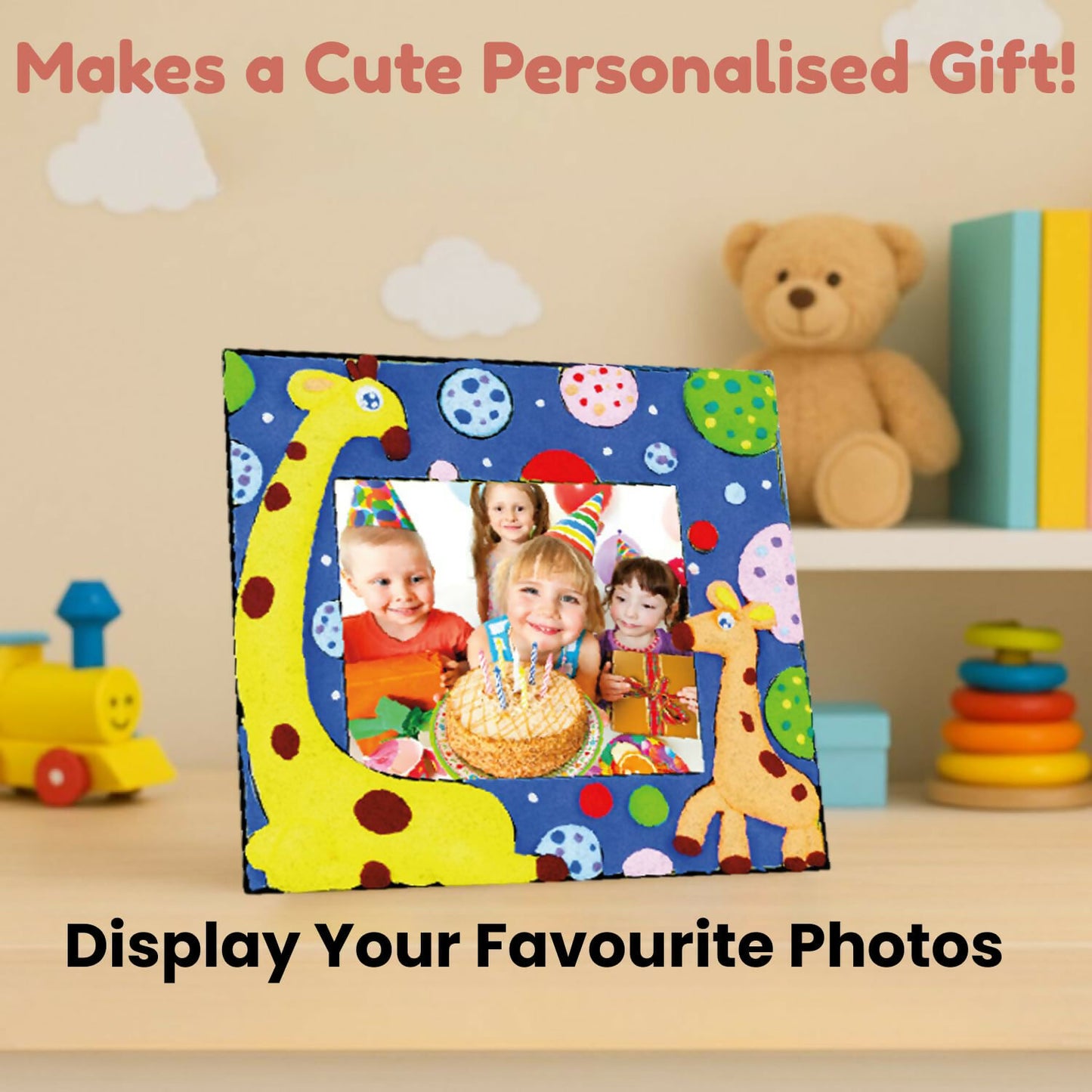 NARA Fancy Frame Foam Clay Art Kit Mix Design – DIY Photo Frame Craft Set for Kids Creative Activity (1 Pc)