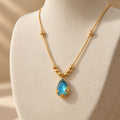 Stone Pendant Necklace with Bead Chain for Women Party and Festive Wear Jewellery