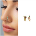 Multicolor AD Gold Nose Ring – Elegant Combo Pack of 2