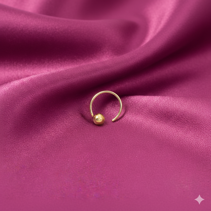 Gold Seamless Nosering Laung Koka Nathni Minimalist Ball Hoop Piercing