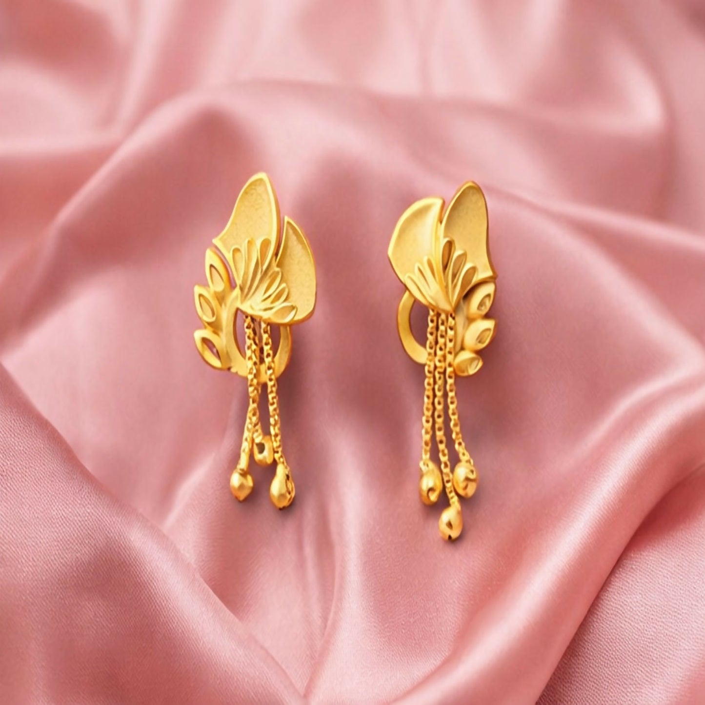 Elegant Gold-Plated Chain Drop Earrings for Women | Lightweight Party & Festive Wear Earrings (Pack Of 8)