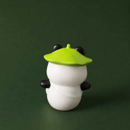 Close-up of panda night lamp soft silicone texture