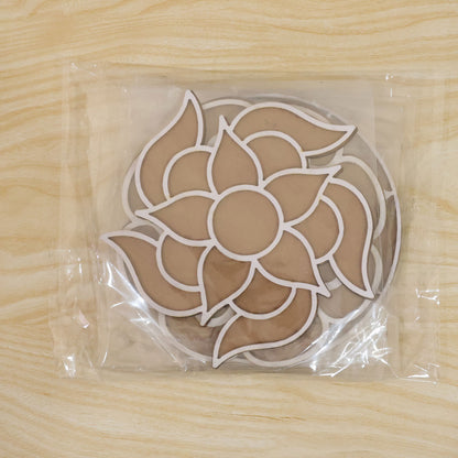 Wooden Rangoli Stencil Set with 4 Reusable Floral Designs for Diwali & Pooja Decor