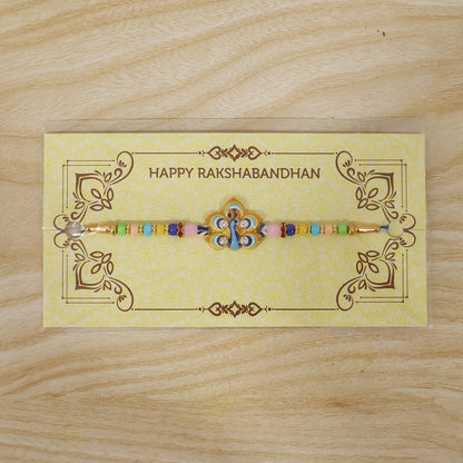 Durable and long-lasting stylized Rakhi with golden design