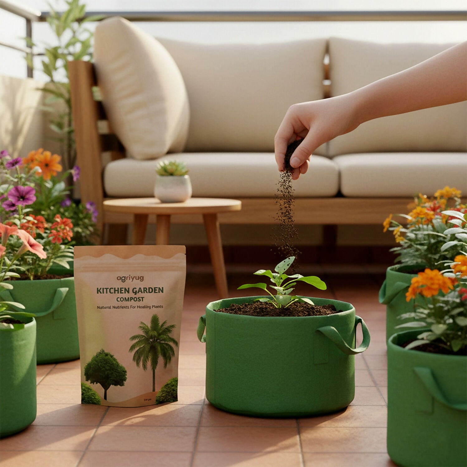 Kitchen Garden Compost For Home Gardening, Natural Nutrients For Healthy Plants (250 g)