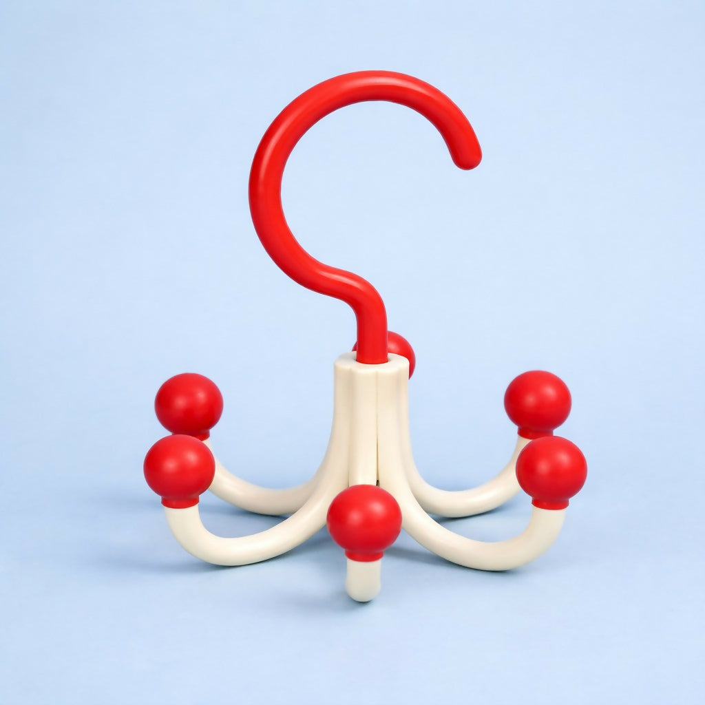 Close-up of sturdy hooks on hanging organizer