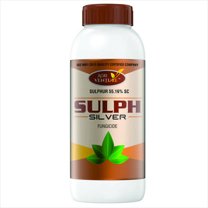 AgriVenture SULPH SILVER ( Sulphur 55.16% SC ) Contact Fungicide Used for the Control of Powdery Mildew of Grape and Mango (1 Ltr)