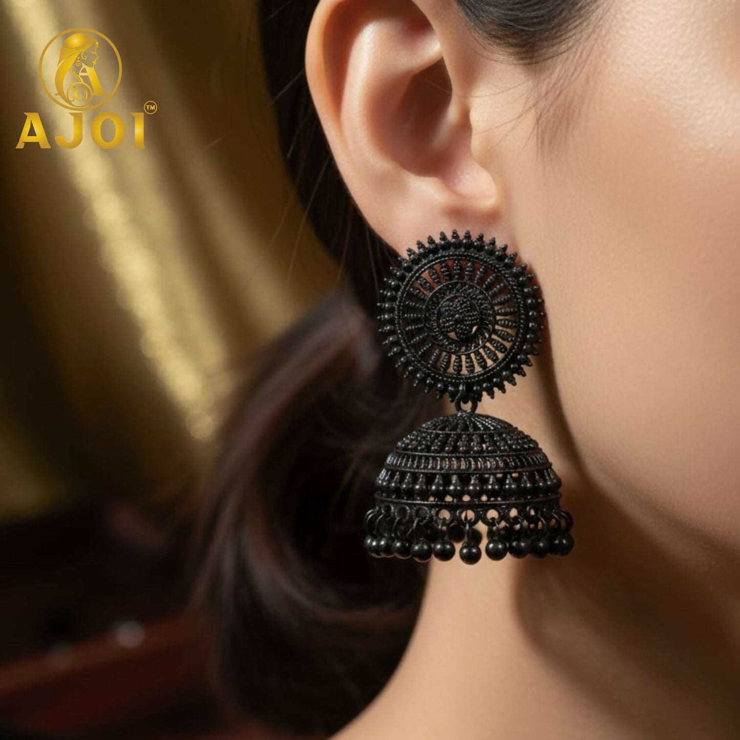 Black Oxidized Traditional Earrings
