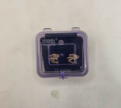 Rose Gold Plated AD Diamond Bowknot Stud Earrings for women and girls AD for women and girls