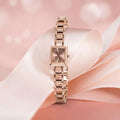 Rose Gold Square Dial Watch – Elegant & Stylish for Women