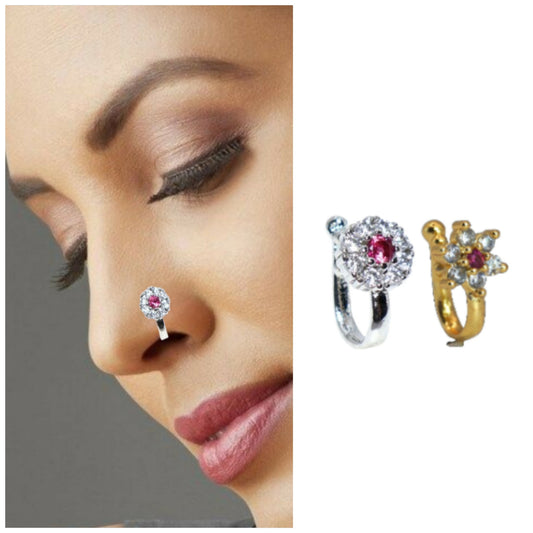 Versatile 2 Pcs AD Non-Piercing Nose Clip Set Combo