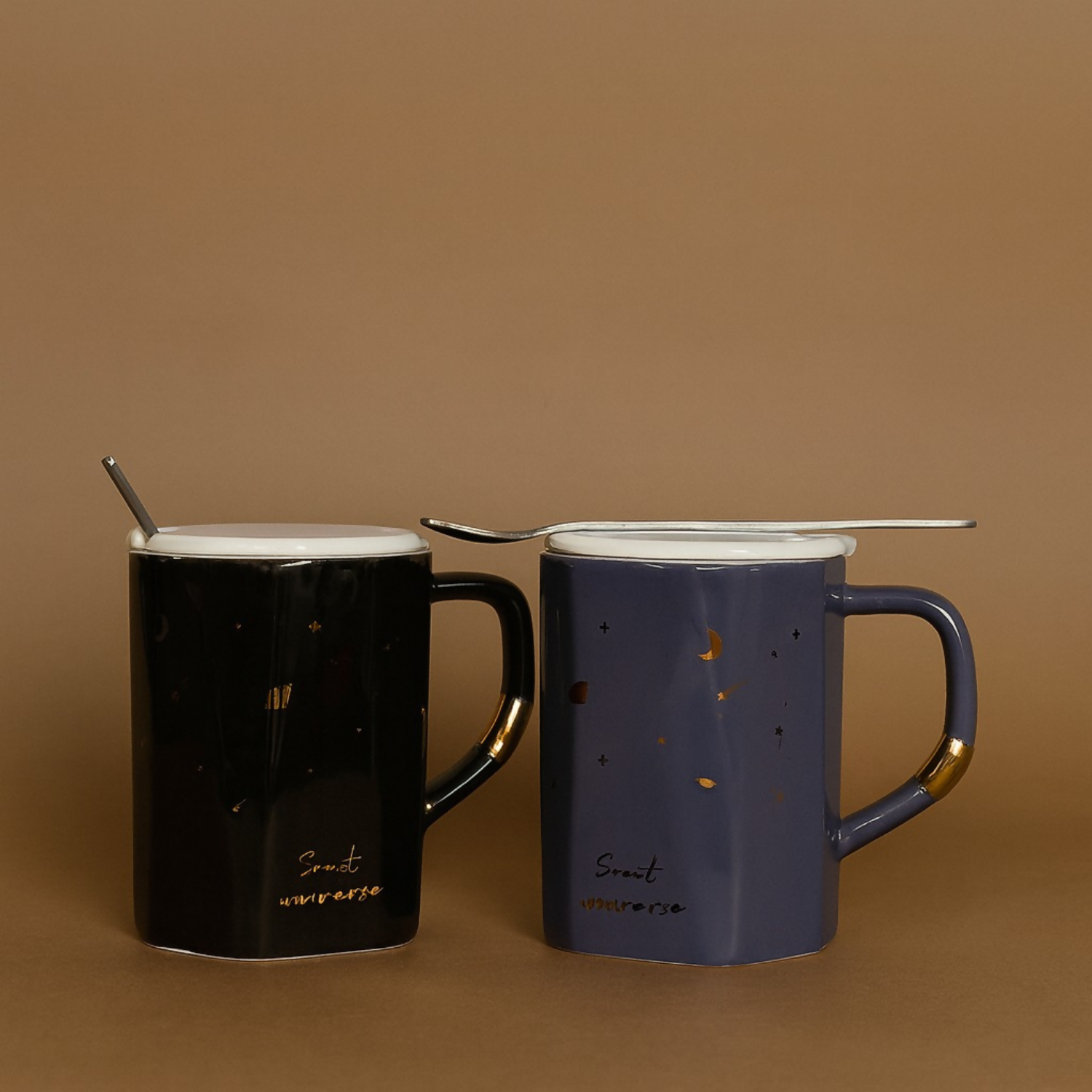 Premium Ceramic Secret Universe Mug with Gold Handle Accent | Designer Celestial Theme Coffee & Tea Cup for Home & Office | Heat-Resistant Stylish Drinkware for Hot Beverages | Ideal Birthday, Festive & Office Gift(Mix Design)