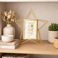 Star Shape Metal Photo Frame Table Decor Stand Display Frame