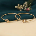 Elegant Gold Heart Lock Bangles – Delicate Style & Love Symbolism