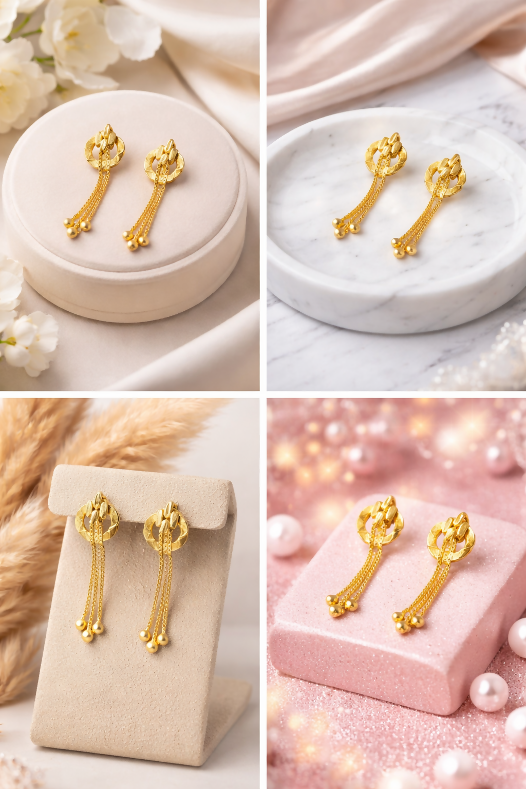 Elegant Golden Drop Earrings for Women & Girls | Lightweight Stylish Party Wear Earrings