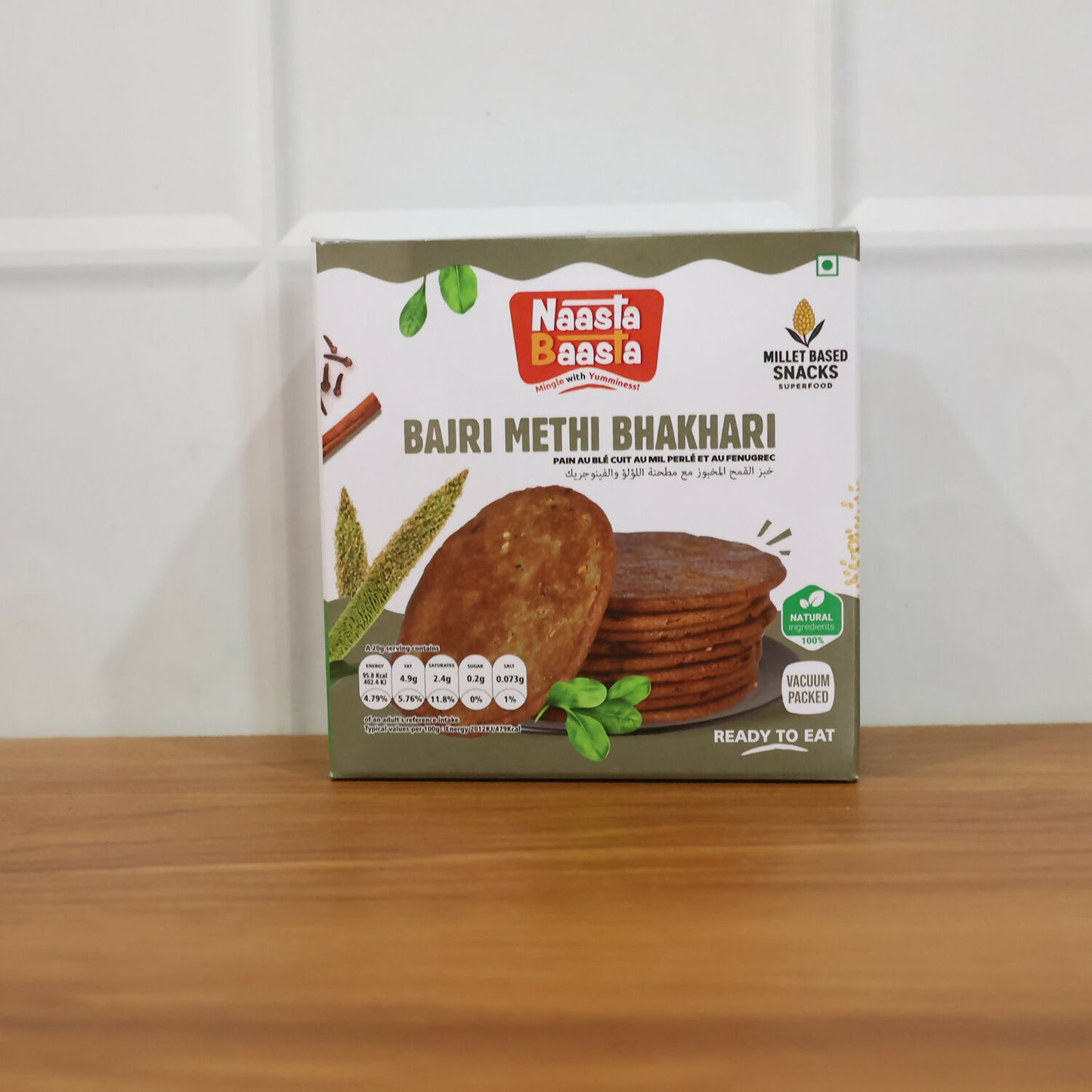 Naasta Baasta Bajri Methi Bhakhari serving suggestion