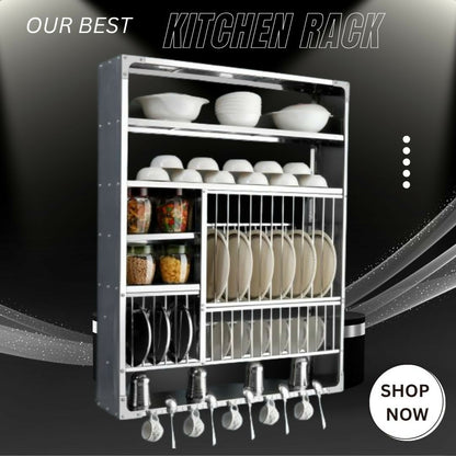 Wall-Mounted Stainless Steel Kitchen Dish Rack | 35×45 inch Heavy-Duty Storage Organizer