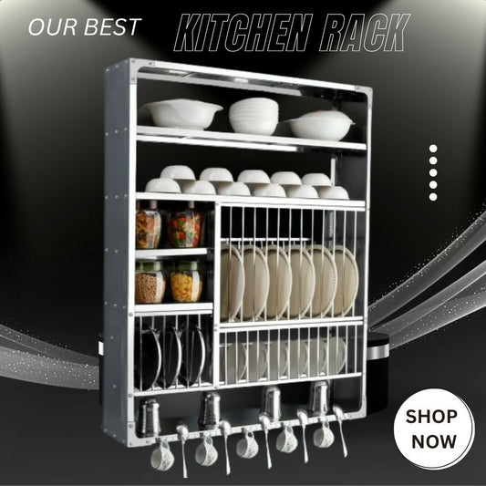 Wall-Mounted Stainless Steel Kitchen Dish Rack | 35×45 inch Heavy-Duty Storage Organizer