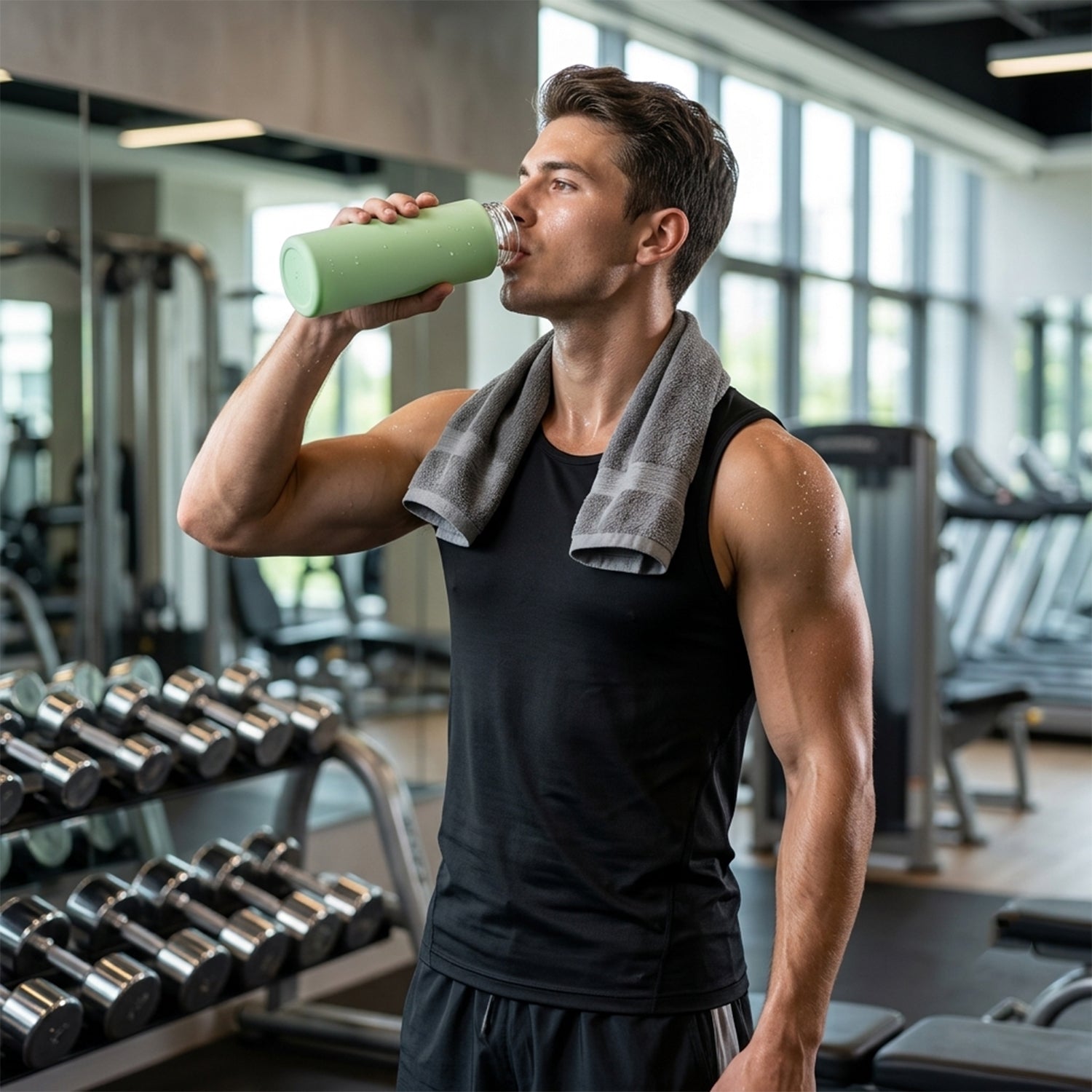400 ML Glass Travel Water Bottle with Silicone Sleeve for Travellers (1 Pc)