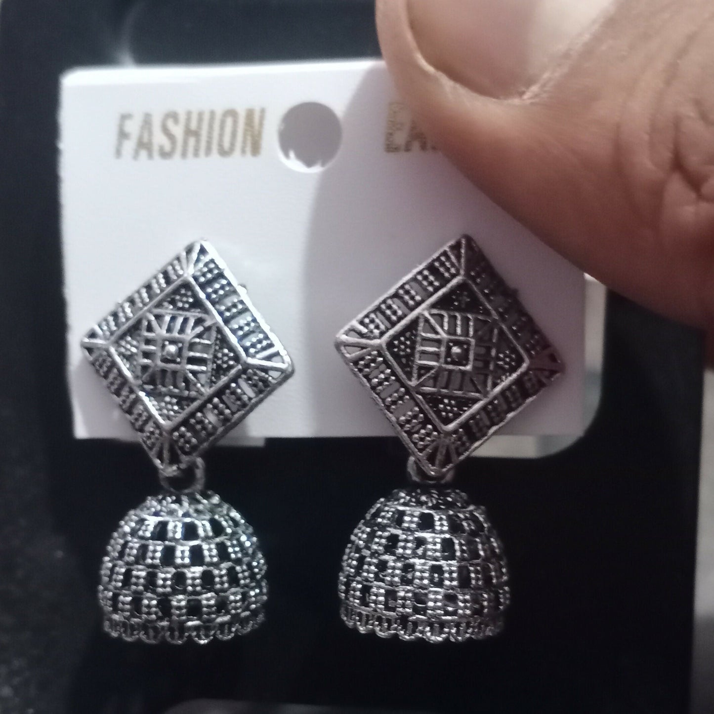 Oxidized Silver Floral Jhumka Earrings for Women – Traditional Ethnic Designer Jewelry