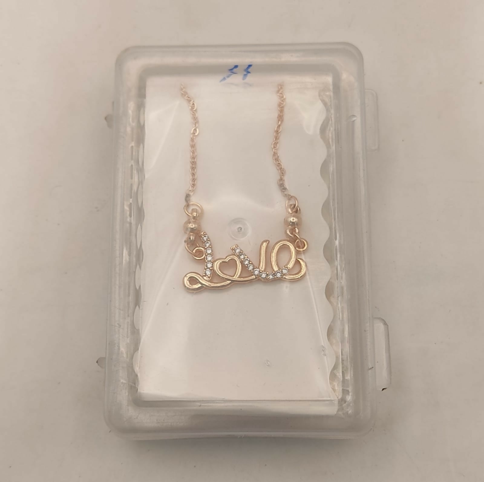 Rose Gold Plated LOVE Script AD Pendant Necklace For women and girls
