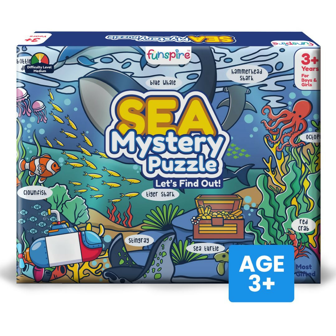 SEA MYSTERY PUZZLE LET'S FIND OUT - AGE 3+ (38 PUZZLE PIECES) MDF PUZZLE SERIES