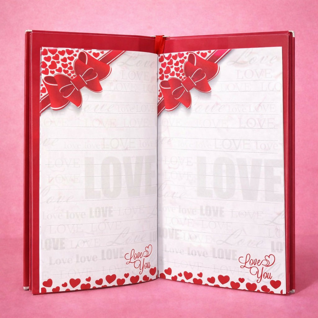Love Theme Gift Diary with Pen & Message Pages for Couples & Special Moments