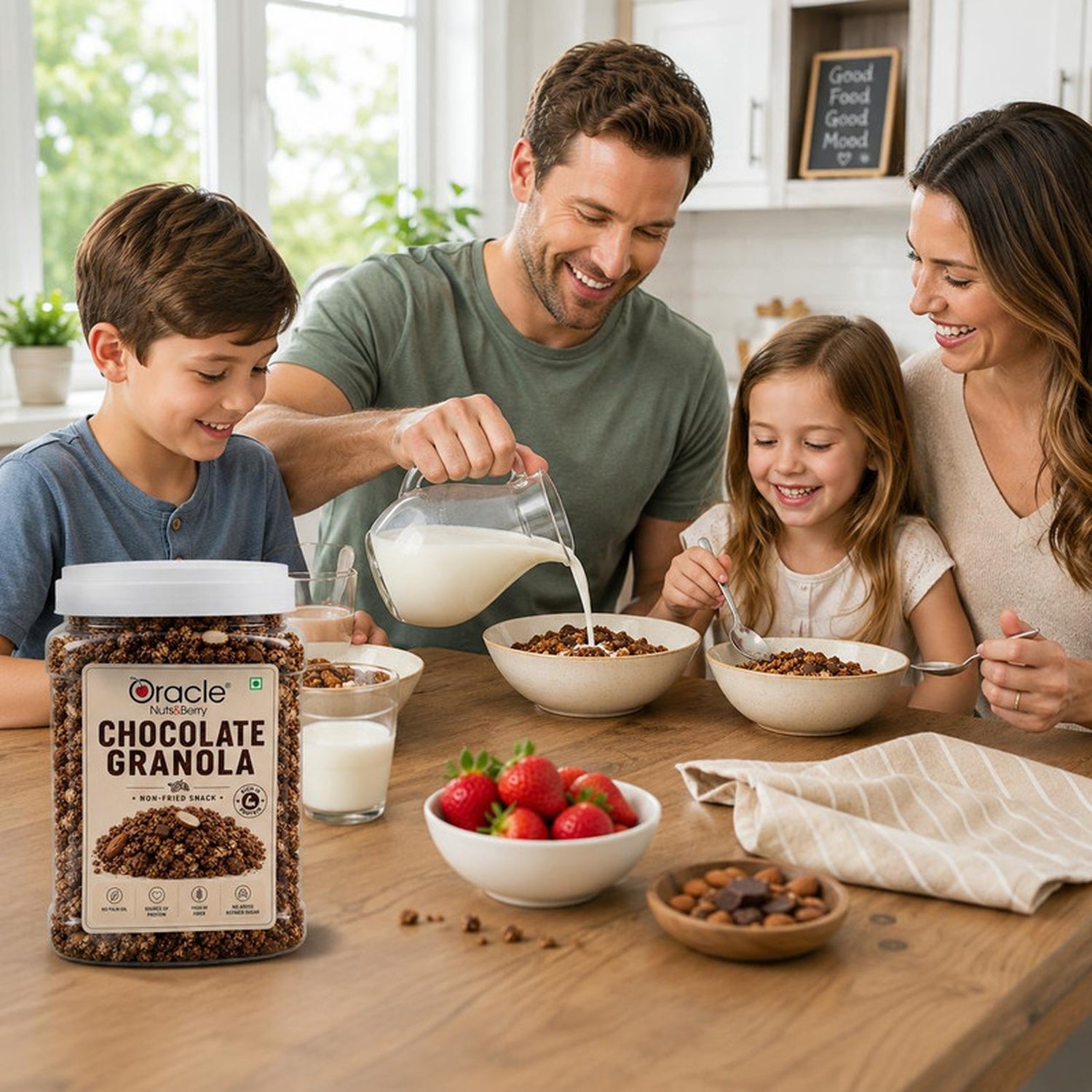 Oracle Choco Granola, Crunchy Wholegrain Chocolate Healthy Oat Cereal Clusters 350g