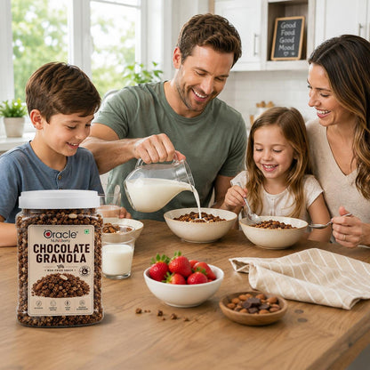 Oracle Choco Granola, Crunchy Wholegrain Chocolate Healthy Oat Cereal Clusters 350g