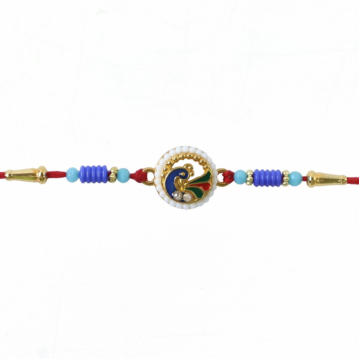 Peacock Pearl Frame Designer Rakhi