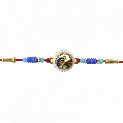 Peacock Pearl Frame Designer Rakhi