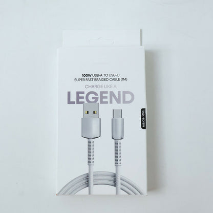 High Power 100W USB A to Type C charging cable usage