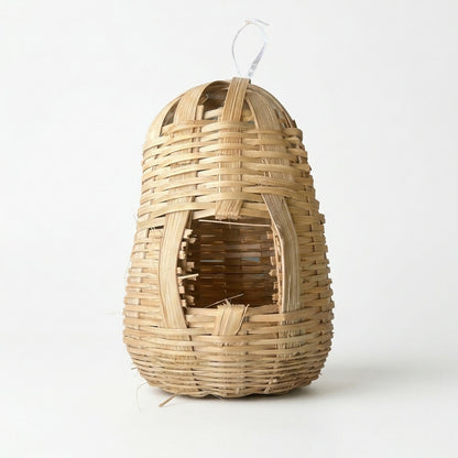 Detail of natural bamboo weave in bird nest
