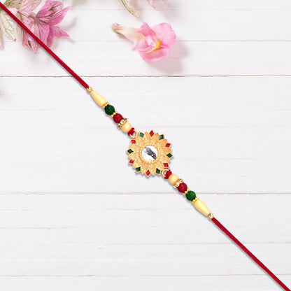 Floral Mirror Rakhi Traditional Brother Gift for Raksha Bandhan (10pcs)