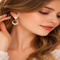Crystal Drop Earrings – Elegant Jewelry with Pearl Top for Women