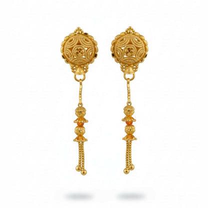 Golden Long Chain Beads Earrings for Women & Girls – Fancy Style
