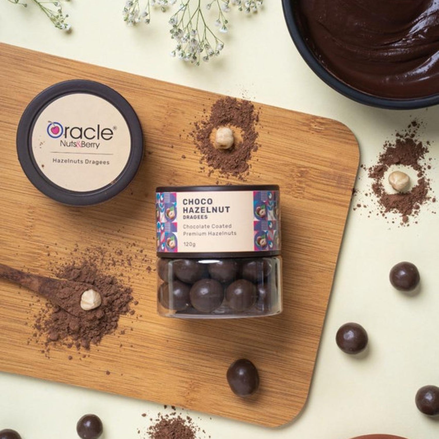 Oracle Choco Hazelnut Dragees, Smooth Chocolate-Coated Crunchy Hazelnut Treat 120g