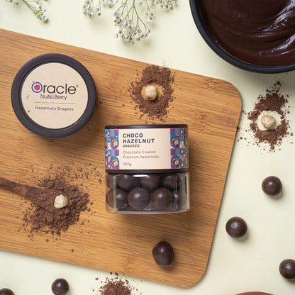 Oracle Choco Hazelnut Dragees, Smooth Chocolate-Coated Crunchy Hazelnut Treat 120g