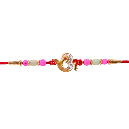 Om Charm Beaded Rakhi Traditional Design for Brother (5pcs)