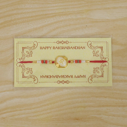 Om Charm Beaded Rakhi Raksha Bandhan Gift for Brother (10pcs)