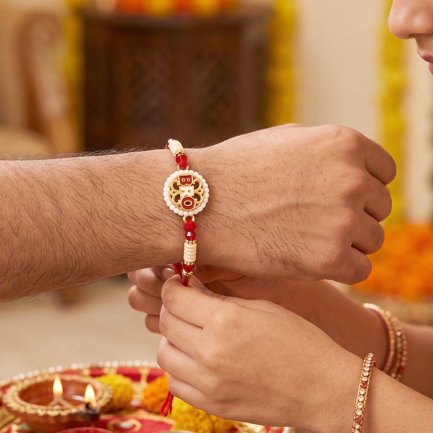 Bro Letter Designer Rakhi, Stylish & Perfect for Raksha Bandhan (5pcs)