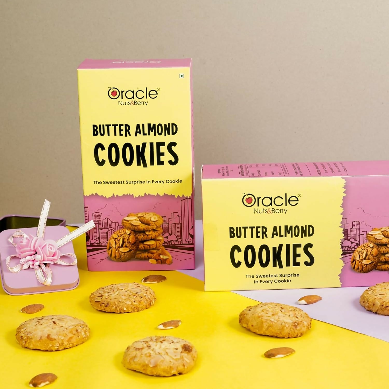 Oracle Butter Almond Cookies Crunchy Biscuit Snack 200gm Made with Real Butter