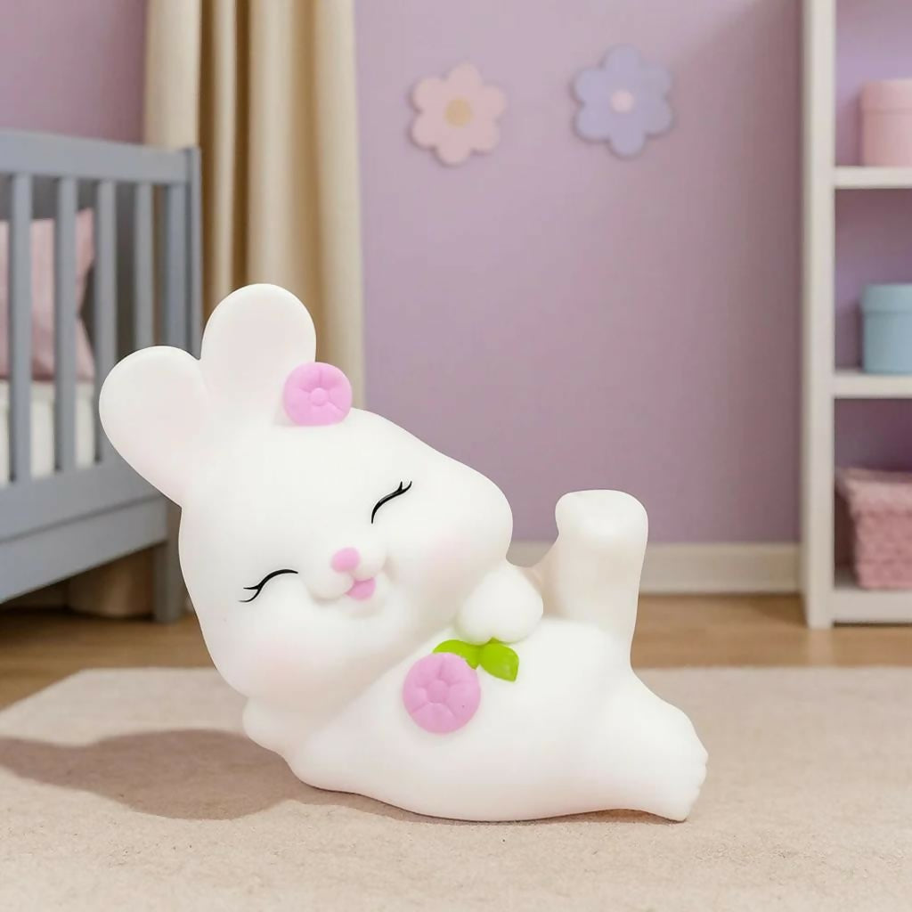 Cute Bunny LED Night Lamp glowing softly in kids room